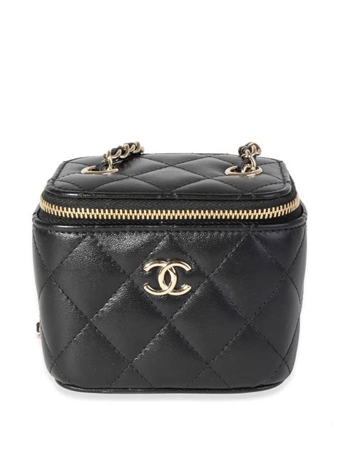 chanel mini diamond-quilted vanity bag|chanel bag small size.